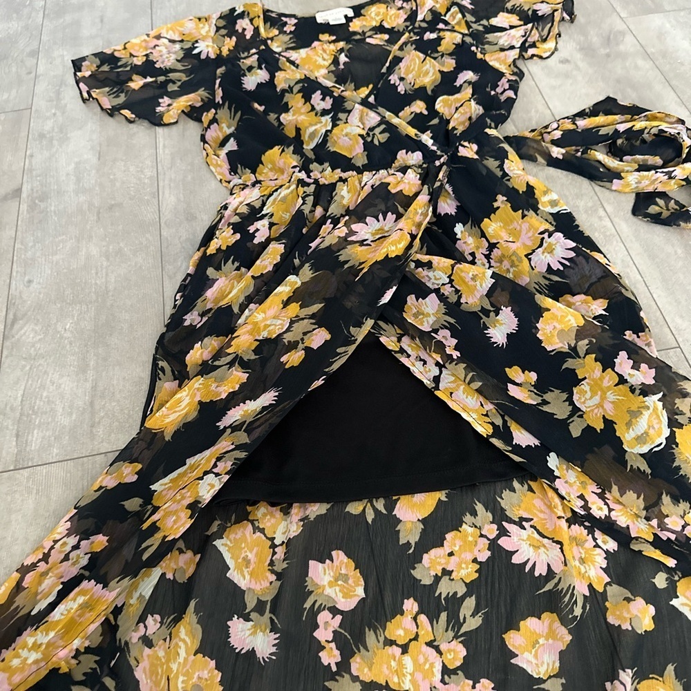 Anthropologie Band of Gypsies Maxi Dress Size Small Floral - Picture 8 of 9